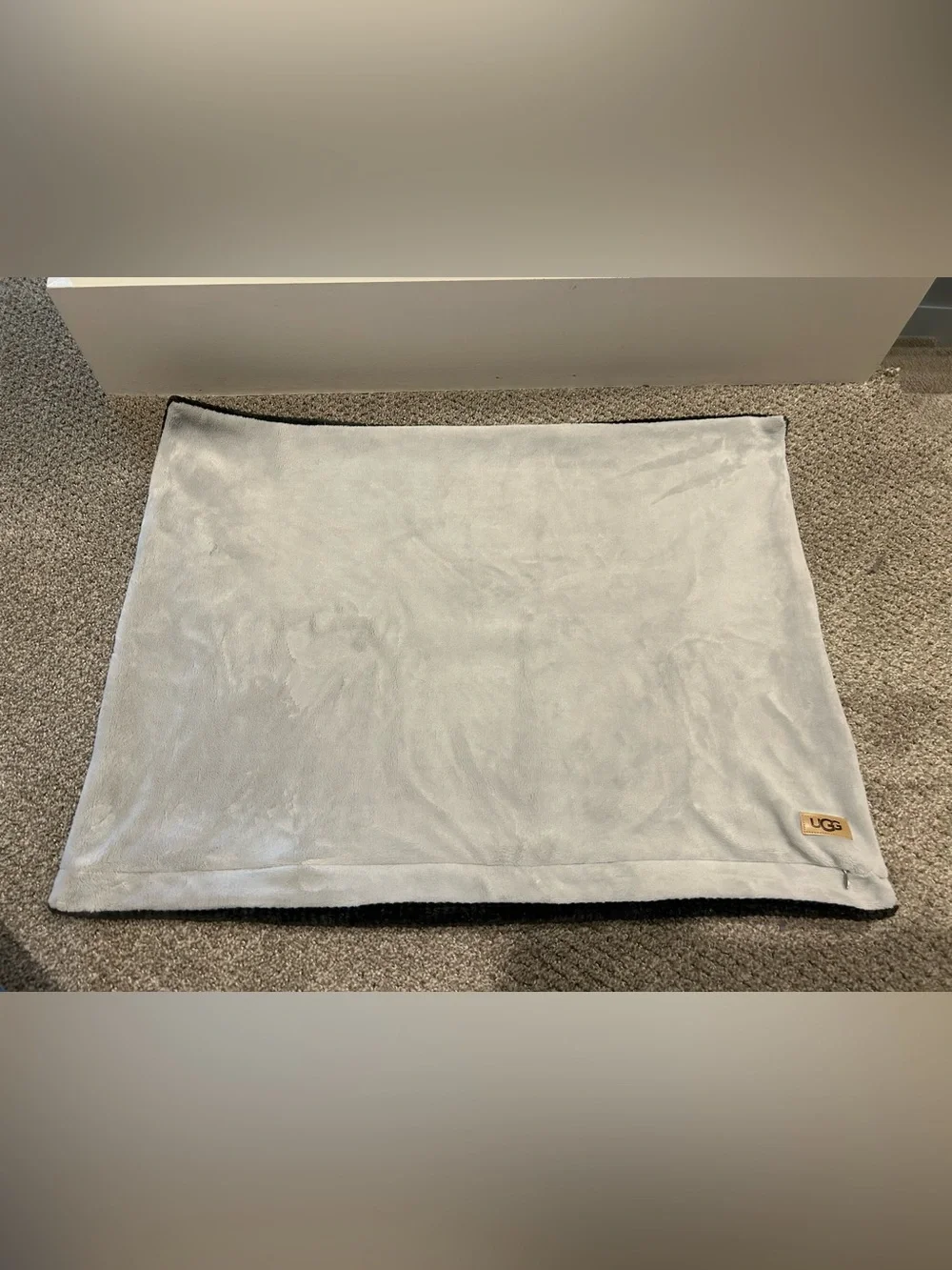 UGG Light Gray Faux Fur Throw cover